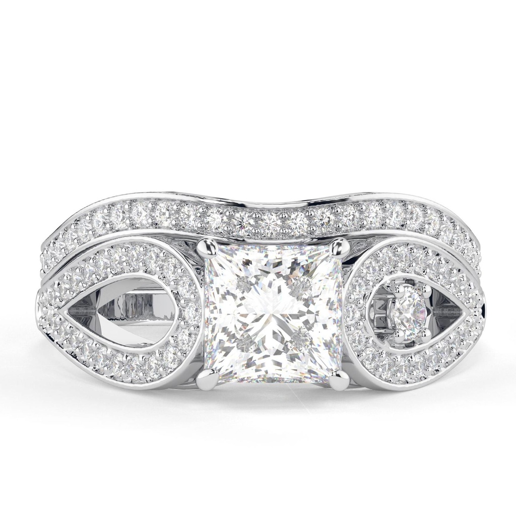 Princess Cut Diamond Unique Style Bridal Set Ring for Women