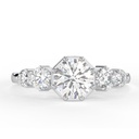 Round Cut Diamond 5 Stone Engagement Ring For Women
