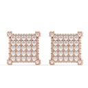  square 10k gold stud earrings screw back men iced out hip hop style