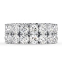 Round Cut Diamond Double Line Full Eternity Wedding Band For Women