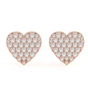 Round Cut Diamond Heart Shape Stud Earrings For Women