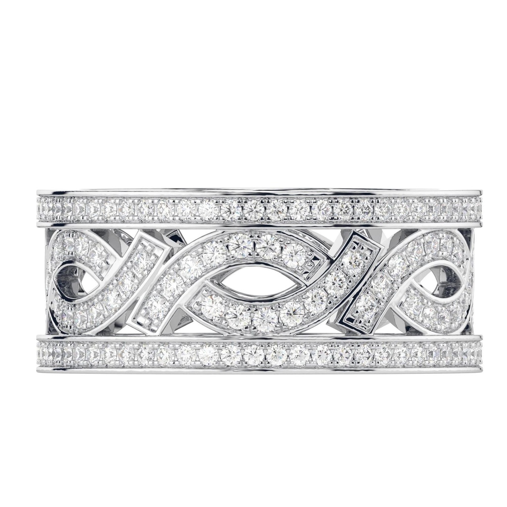 Round Cut Diamond Unique Heavy Eternity Wedding Band For Women