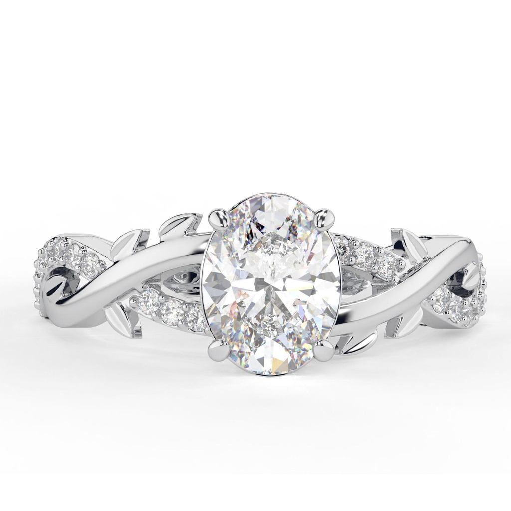 Oval Cut Diamond Twisted Anniversary Ring for Women