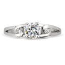 Round Cut Diamond Unique 3 Stone Engagement Ring for Women