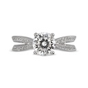 Round Cut Diamond Split Shank Anniversary Ring for Women