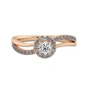 Round Cut Diamond Halo Unique Style Engagement Ring for Women