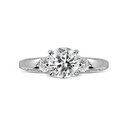 Round Cut Diamond 3 Stone Unique Style Engagement Ring for Women