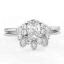 Oval Cut Diamond Cluster Bridal Set Ring for Women