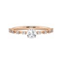 Round Cut Diamond Solitaire With Accents Engagement Ring for Women