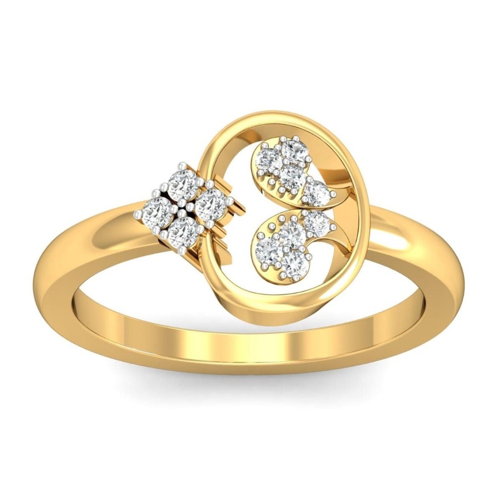 Round Cut Diamond Unique Style Birthday Gift Ring For Women