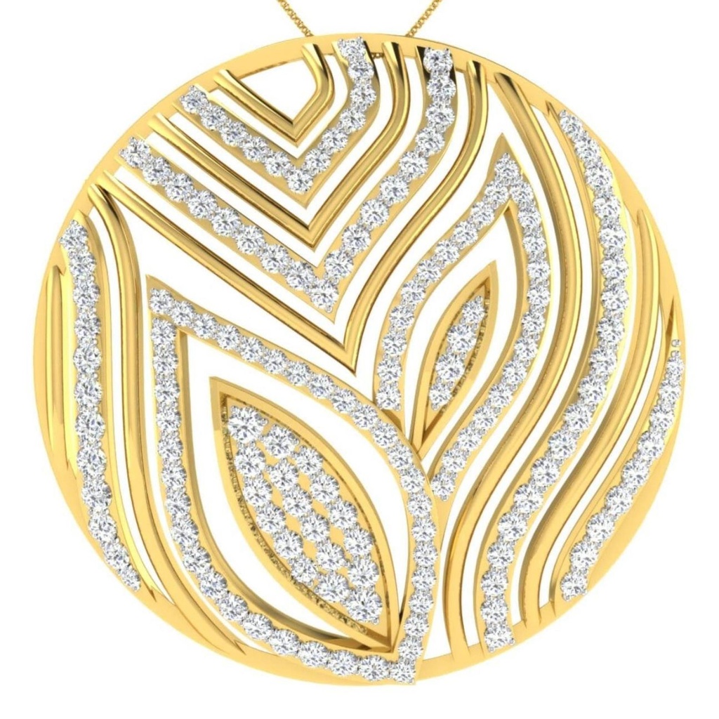 Round Cut Diamond Unique Pendant For Women