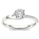 Round Cut Diamond Unique Style Engagement Ring for Women