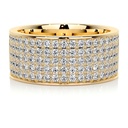 Round Cut Diamond Heavy Half Eternity Wedding Band For Men