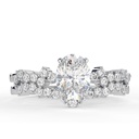 1.50CT Oval Cut Diamond Heavy Solitaire With Accents Bridal Set Ring for Women