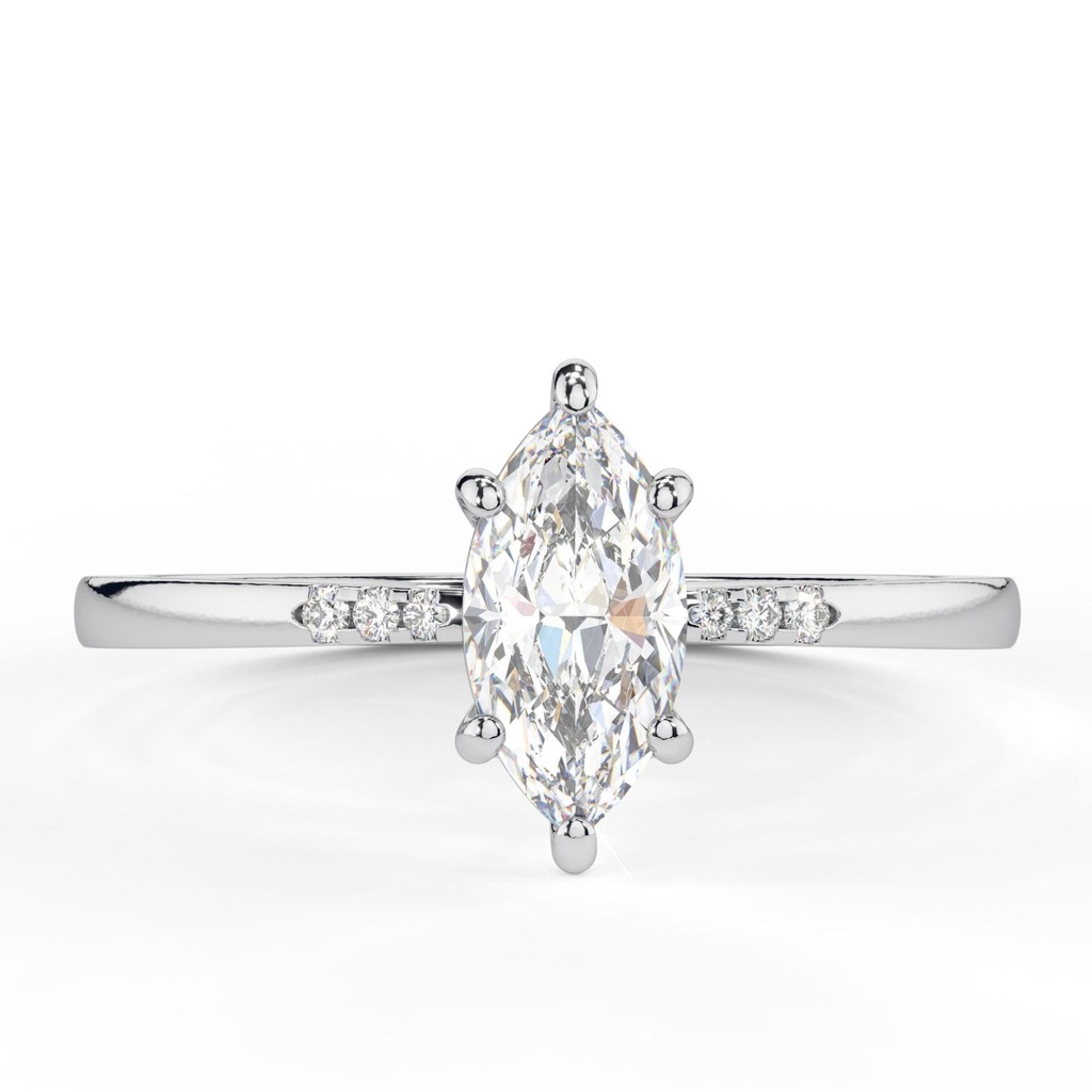 Marquise Cut Diamond Solitaire With Accents 7 Stone Engagement Ring for Women