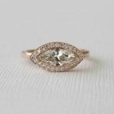 Marquise Cut Diamond Halo Engagement Ring for Women