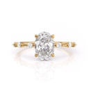 Oval Cut Diamond Solitaire With Accents Engagement Ring for Women