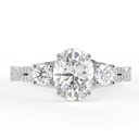 Oval Cut Diamond 3 Stone Twisted Anniversary Ring for Women