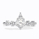 Kite Cut Diamond Unique Solitaire With Accents Engagement Ring for Women
