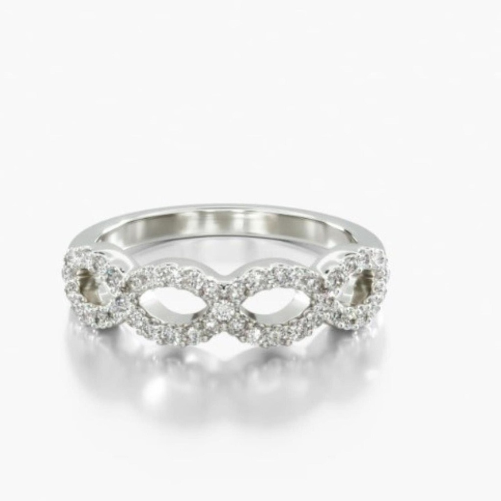 Round Cut Diamond Unique Half Eternity Wedding Band For Women