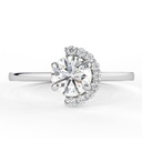 1.50CT Round Cut Diamond Half Halo Engagement Ring For Women