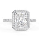 2.00 CT Radiant Cut Diamond Hidden Halo With Accents Engagement Ring For Women