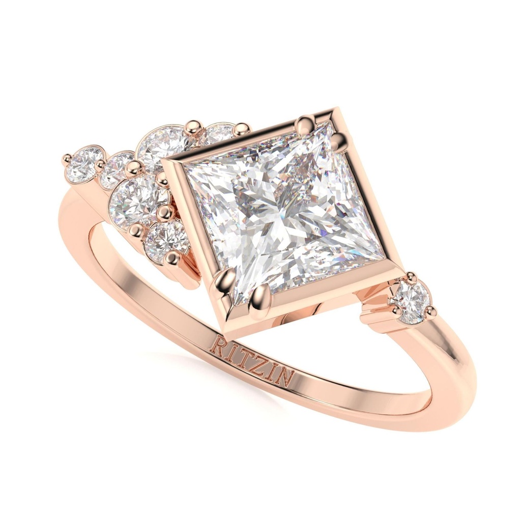 2.00 CT Princess cut  engagement ring unique vintage engagement ring Yellow gold engagement ring wedding ring Bridal Anniversary gift ring