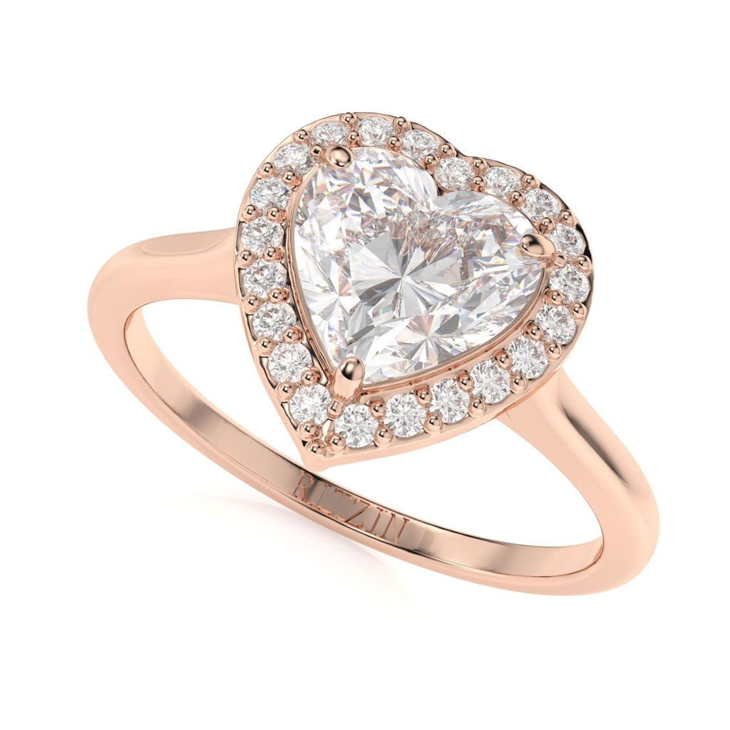 2.00CT White Gold Halo Heart Engagement Ring  Heart Ring, Halo Heart Ring, Love Ring Anniversary Ring, White Gold Promise Ring