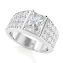1.50 CT Radiant Cut Eco-Friendly Diamond Men's Ring With Accents Set