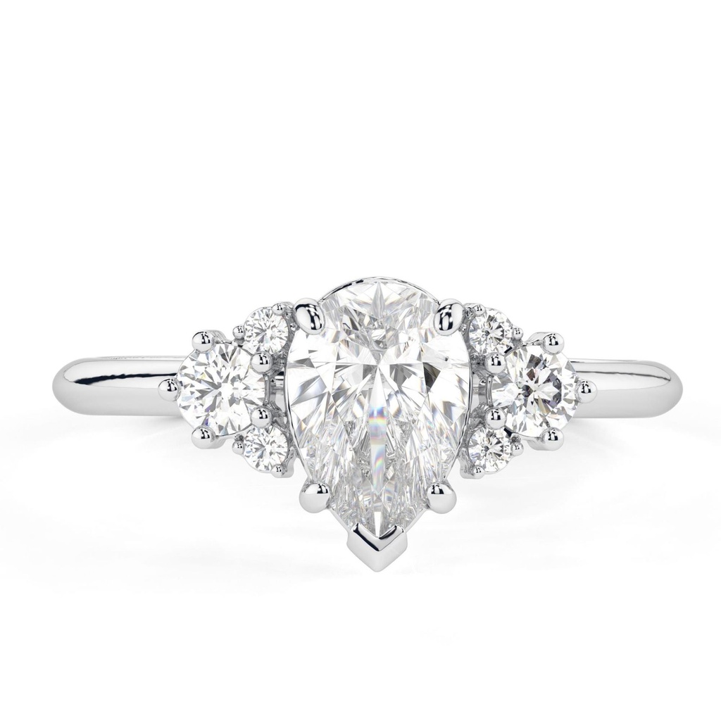1.50CT Pear Cut Diamond Cluster 7 Stone Engagement Ring for Women