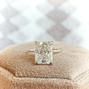 Radiant Cut Diamond Hidden Halo Engagement Ring for Women