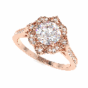 1.50CT Round Diamond Floral Style Engagement Ring for Women
