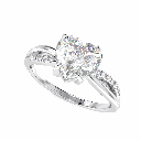 1.00CTHeart Diamond Twisted Engagement Ring for Women