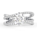 1.00CTRound Cut diamond  Criss Cross Anniversary Ring for Women