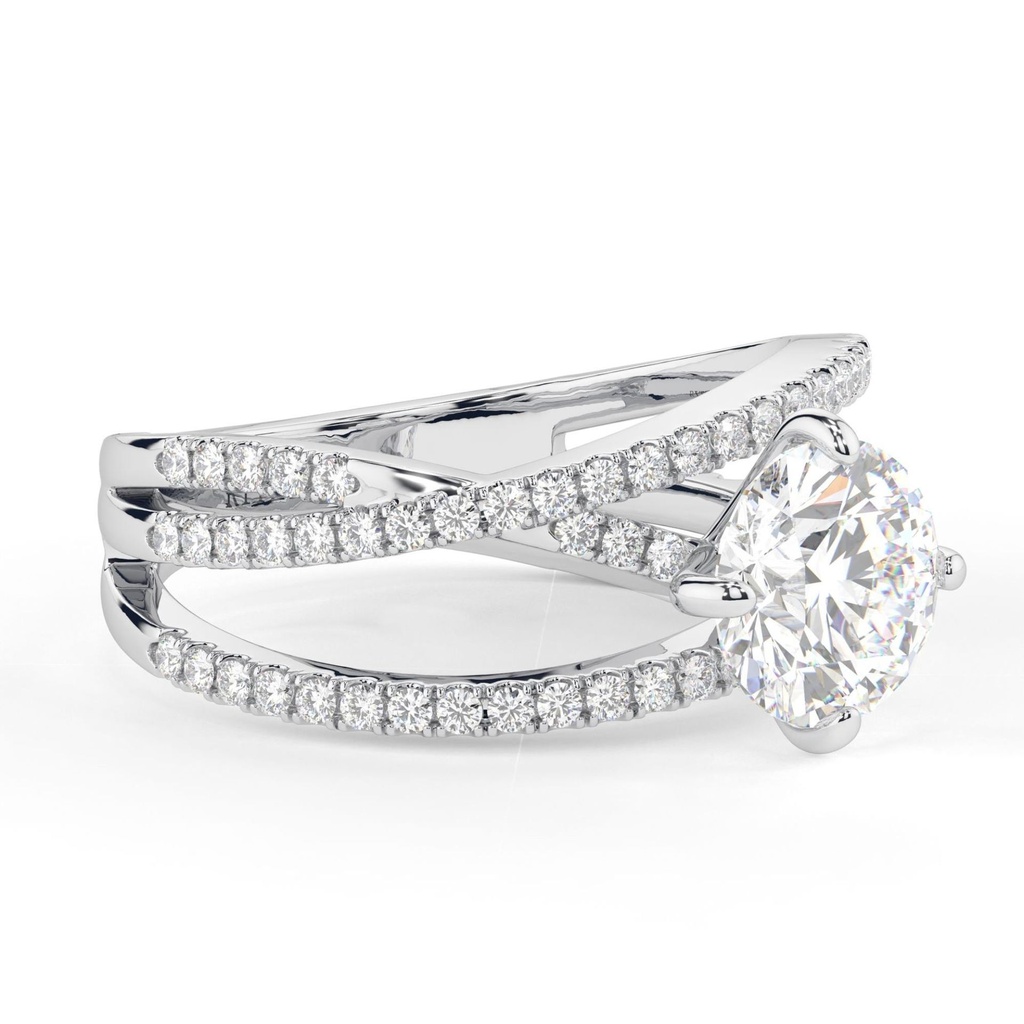 1.50CTRound Cut diamond  Criss Cross Anniversary Ring for Women