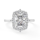 1.00CTRadiant Cut Diamond Halo Style Engagement Ring For Her