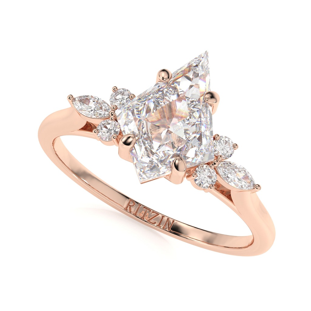 Kite Cut Diamond 7 Stone Cluster Style Engagement Ring for Women