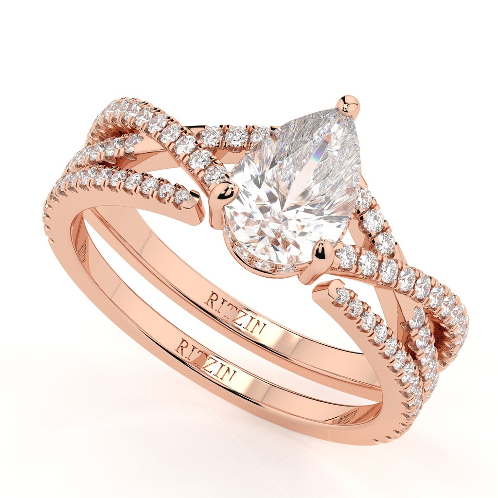 Pear Cut Diamond Twisted Bridal Set Ring for Women 