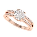 Round Cut Diamond Split Shank Engagement Ring for Women