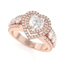 Heart Cut Diamond Double Halo Engagement Ring For Her