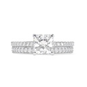 Princess Cut Diamond Hidden Halo With Accents Bridal Set Wedding Ring for Women