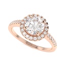 Round Cut Diamond Halo With Accents Engagement Ring for Women
