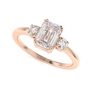 Emerald Cut Diamond 3 Stone Engagement Ring for Women