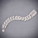 8 inch 20 mm cuban baguette and round diamond bracelet