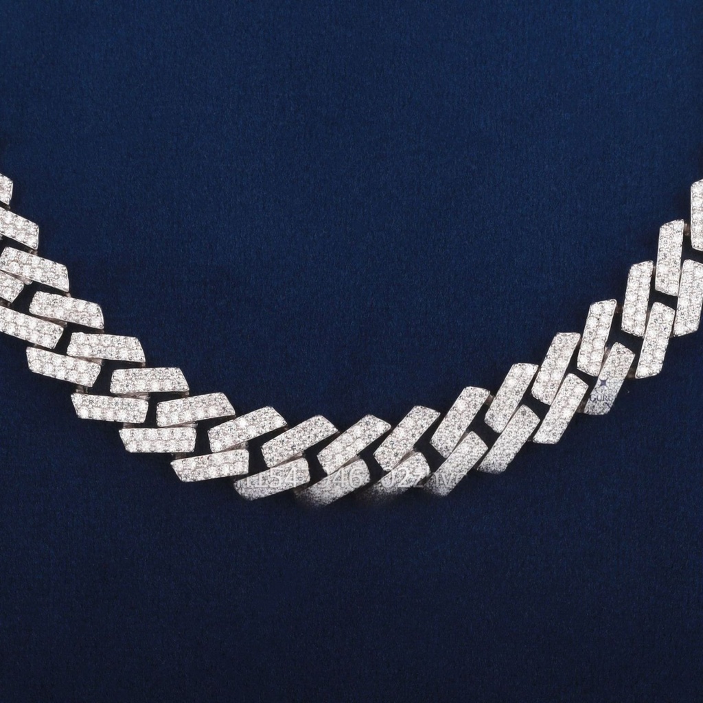 16 inch 10 mm cuban diamond chain for Men vvs clarity