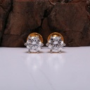 Round Cut Diamond 6 Prongs Stud Earrings For Women