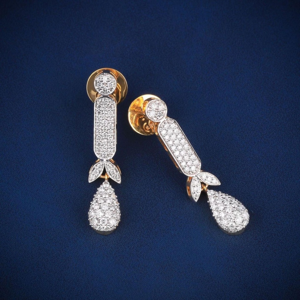 Round Cut Diamond Big Dangle Earrings For women Hip hop Jewelry