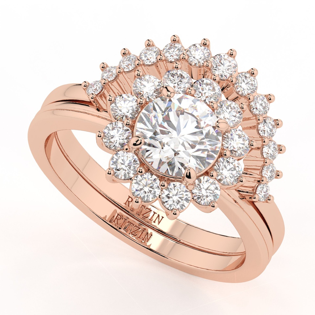 2.00ctRound Cut Diamond Halo Style Bridal Set Ring for Women