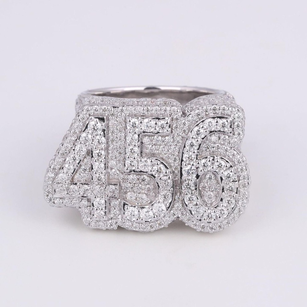 Custom made numeric count hip hop engraved brilliant round diamonds iced out for men