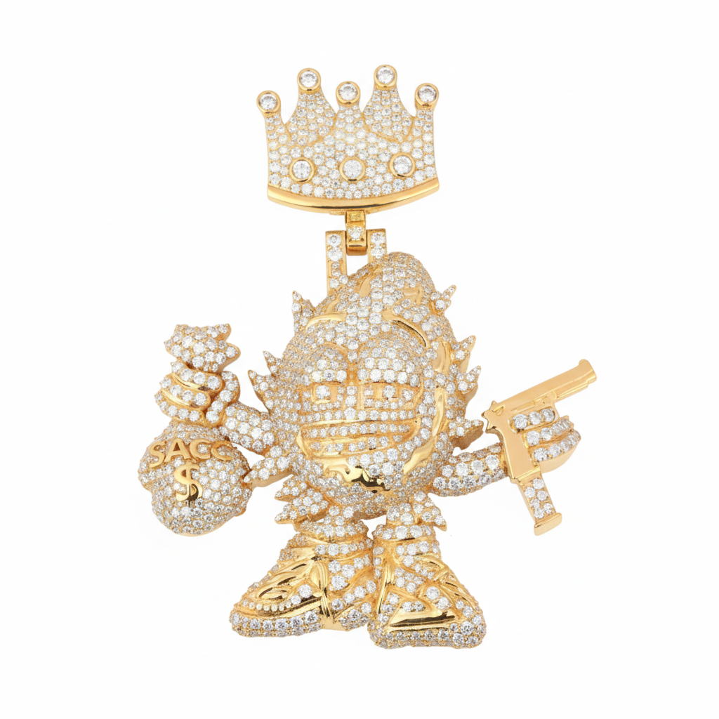 Custom iced out 2 inch hip hop diamond pendant